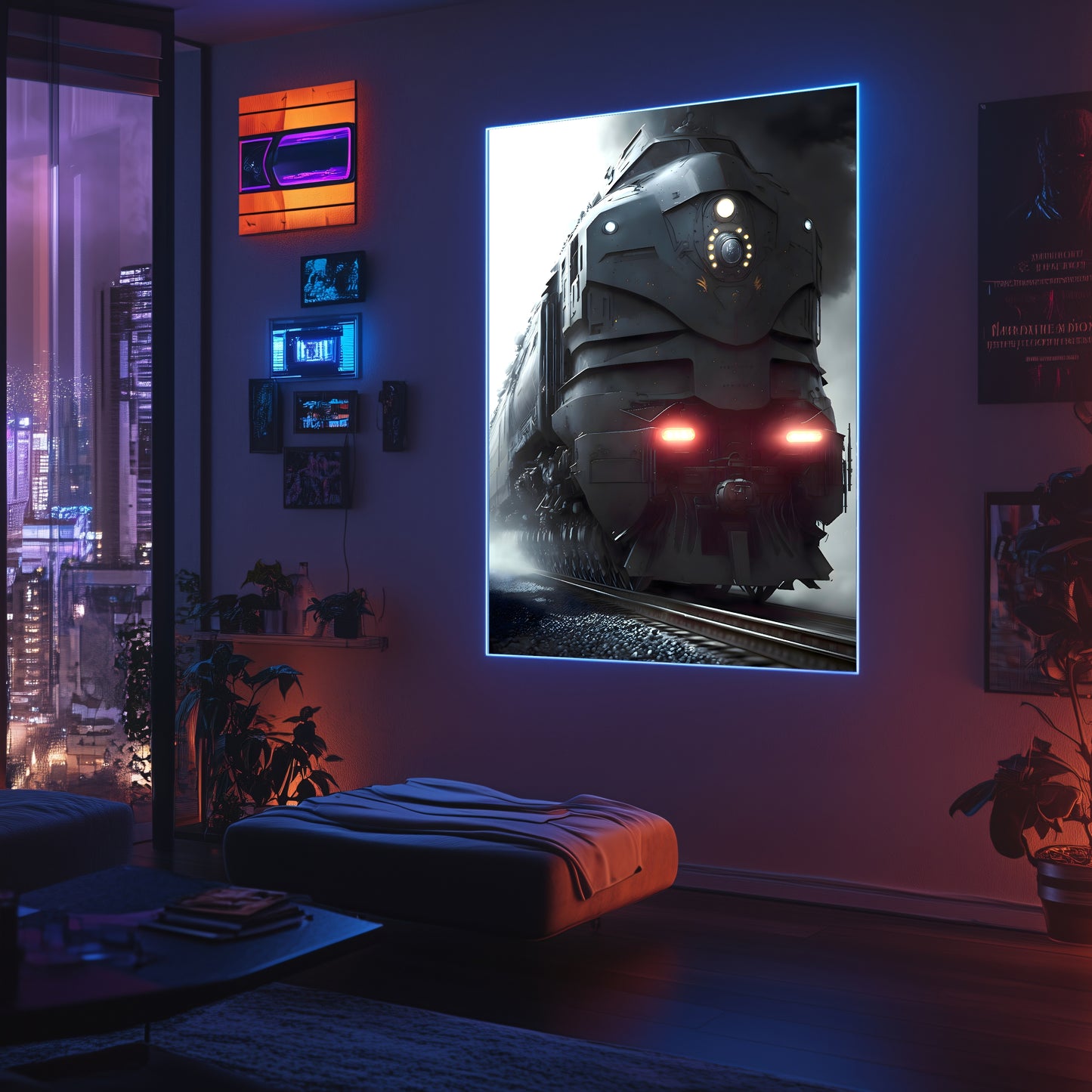Dystopia Train Poster – Grimbringer Thunderclad | Awe-Inspiring Wall Art for Sci-Fi & Fantasy Train Enthusiasts | Unique and Exclusive Artwork