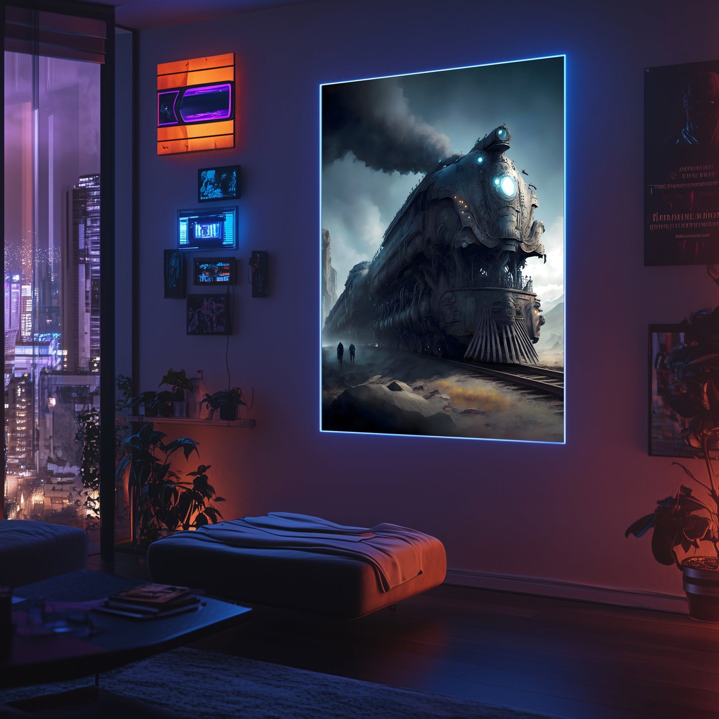 Dystopia Train Poster – Titanforge Paladin | Awe-Inspiring Wall Art for Sci-Fi & Fantasy Train Enthusiasts | Unique and Exclusive Artwork