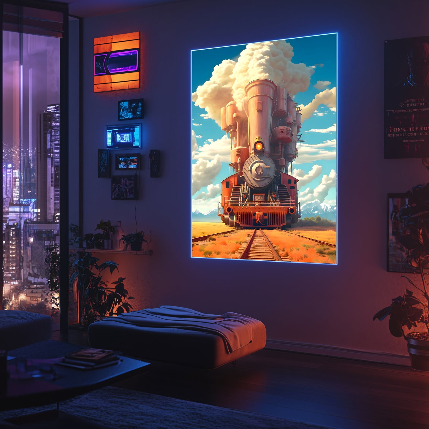 Steampunk Train Poster – Buffalo | Awe-Inspiring Wall Art for Sci-Fi & Fantasy Train Enthusiasts | Unique and Exclusive Artwork