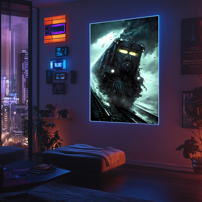 Zombie Train Poster – The Grim Hauler | Awe-Inspiring Wall Art for Sci-Fi & Fantasy Train Enthusiasts | Unique and Exclusive Artwork