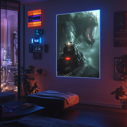 Fantasy Train Poster – Dragonbane Express | Awe-Inspiring Wall Art for Sci-Fi & Fantasy Train Enthusiasts | Unique and Exclusive Artwork
