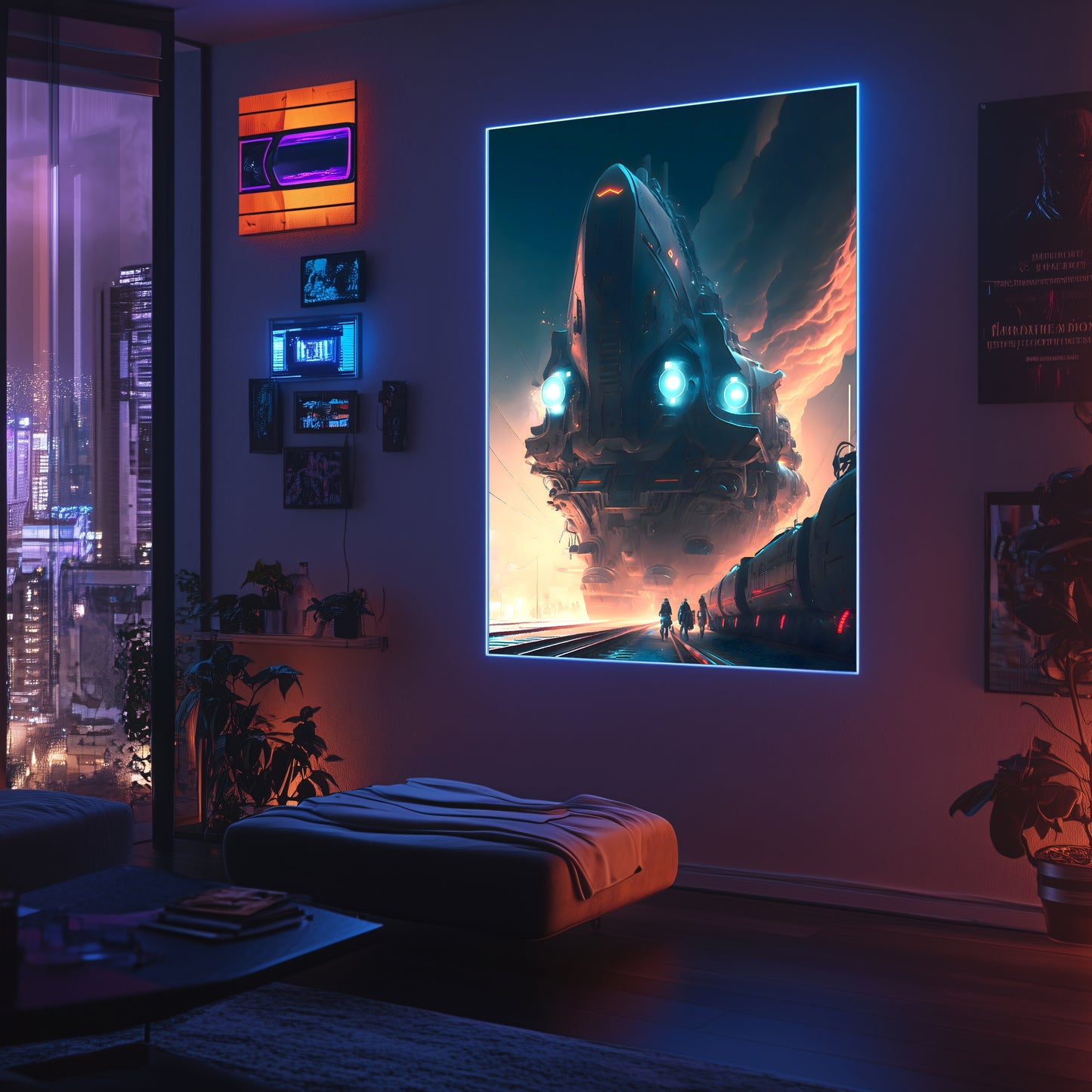 Cyberpunk Train Poster – Hyperion Elysian Metrocore | Awe-Inspiring Wall Art for Sci-Fi & Fantasy Train Enthusiasts | Unique and Exclusive Artwork