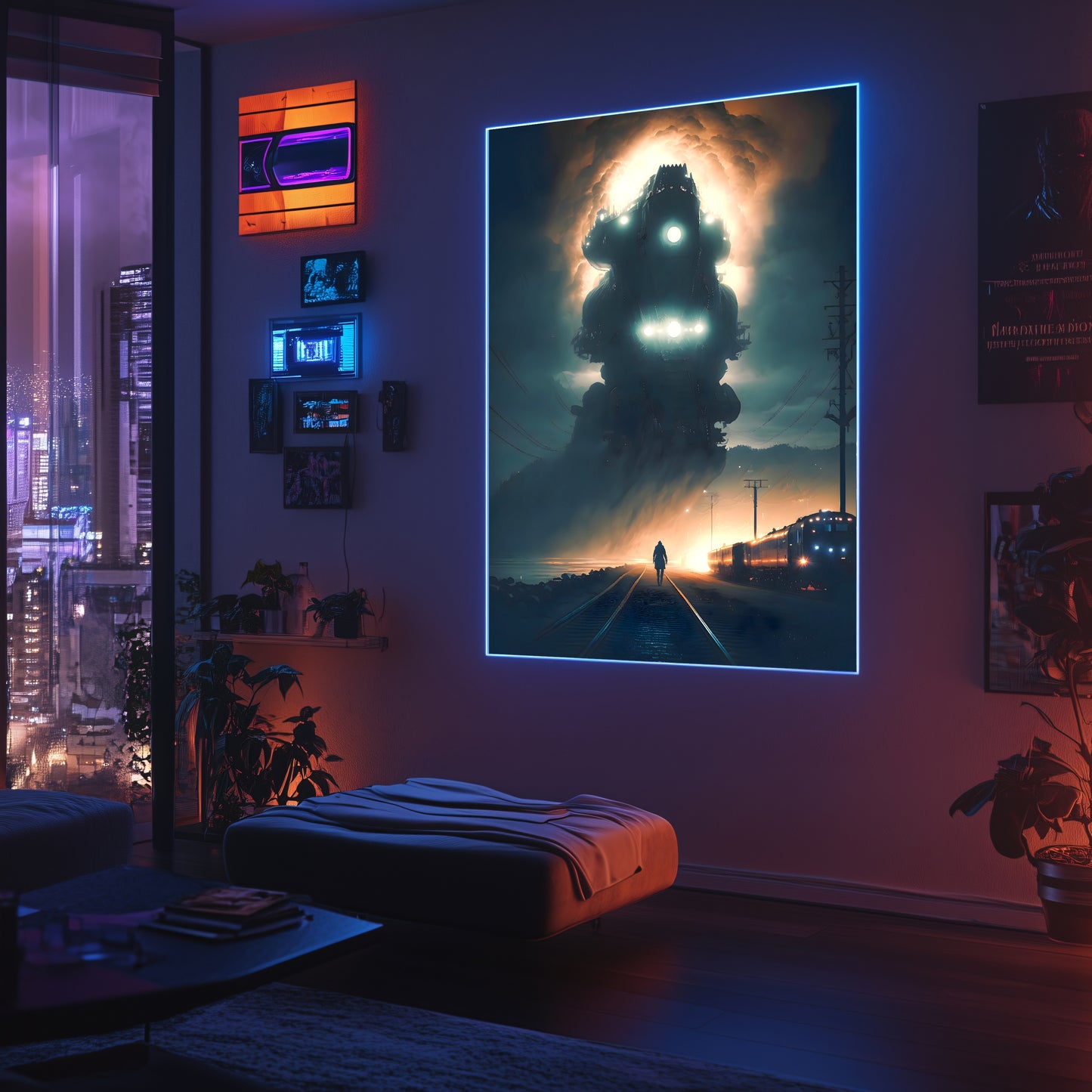 Post-Apocalyptic Train Poster – The Unyielding Monolith | Awe-Inspiring Wall Art for Sci-Fi & Fantasy Train Enthusiasts | Unique and Exclusive Artwork