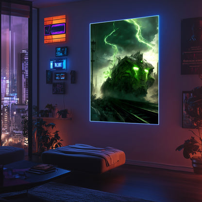 Zombie Train Poster – Wraithstorm Oppressor | Awe-Inspiring Wall Art for Sci-Fi & Fantasy Train Enthusiasts | Unique and Exclusive Artwork