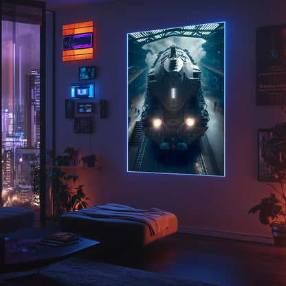 Diesel Train Poster – Rex Temporis | Awe-Inspiring Wall Art for Sci-Fi & Fantasy Train Enthusiasts | Unique and Exclusive Artwork