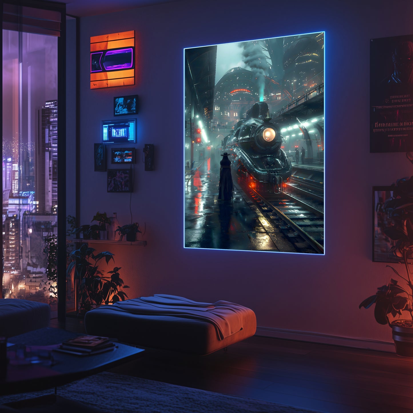 Dystopia Train Poster – Solarwind Express | Awe-Inspiring Wall Art for Sci-Fi & Fantasy Train Enthusiasts | Unique and Exclusive Artwork