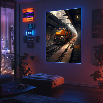 Diesel Train Poster – Blazerush Hauler | Awe-Inspiring Wall Art for Sci-Fi & Fantasy Train Enthusiasts | Unique and Exclusive Artwork