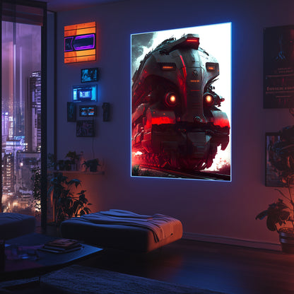 Dystopia Train Poster – Redstorm Vanguard | Awe-Inspiring Wall Art for Sci-Fi & Fantasy Train Enthusiasts | Unique and Exclusive Artwork