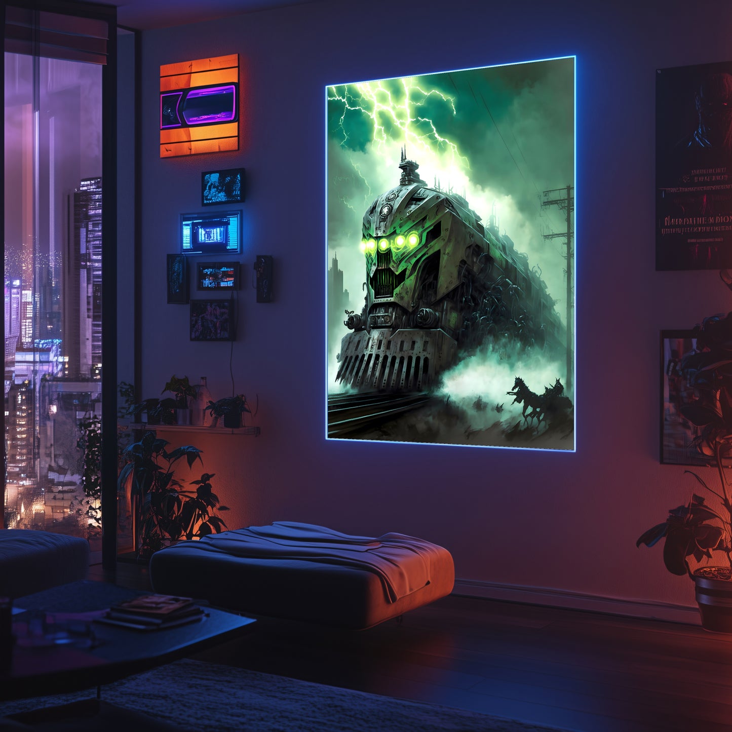 Zombie Train Poster – Hellforge Executor | Awe-Inspiring Wall Art for Sci-Fi & Fantasy Train Enthusiasts | Unique and Exclusive Artwork