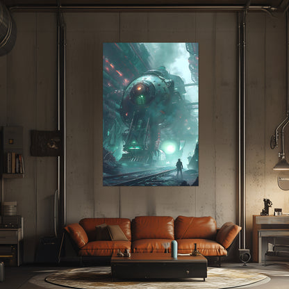 Cyberpunk Train Poster – Epitome One | Awe-Inspiring Wall Art for Sci-Fi & Fantasy Train Enthusiasts | Unique and Exclusive Artwork
