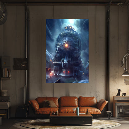 Post-Apocalyptic Train Poster – Winterborn Thunderheart | Awe-Inspiring Wall Art for Sci-Fi & Fantasy Train Enthusiasts | Unique and Exclusive Artwork