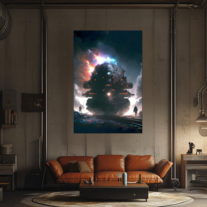 Wasteland Train Poster – The Voidstalker | Awe-Inspiring Wall Art for Sci-Fi & Fantasy Train Enthusiasts | Unique and Exclusive Artwork