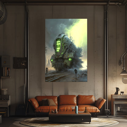 Zombie Train Poster – The Wraithcore Necrohauler | Awe-Inspiring Wall Art for Sci-Fi & Fantasy Train Enthusiasts | Unique and Exclusive Artwork
