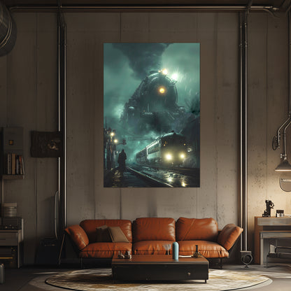 Fantasy Train Poster – Titan Wraith | Awe-Inspiring Wall Art for Sci-Fi & Fantasy Train Enthusiasts | Unique and Exclusive Artwork
