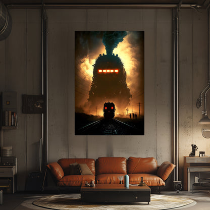Post-Apocalyptic Train Poster – The Endbringer | Awe-Inspiring Wall Art for Sci-Fi & Fantasy Train Enthusiasts | Unique and Exclusive Artwork