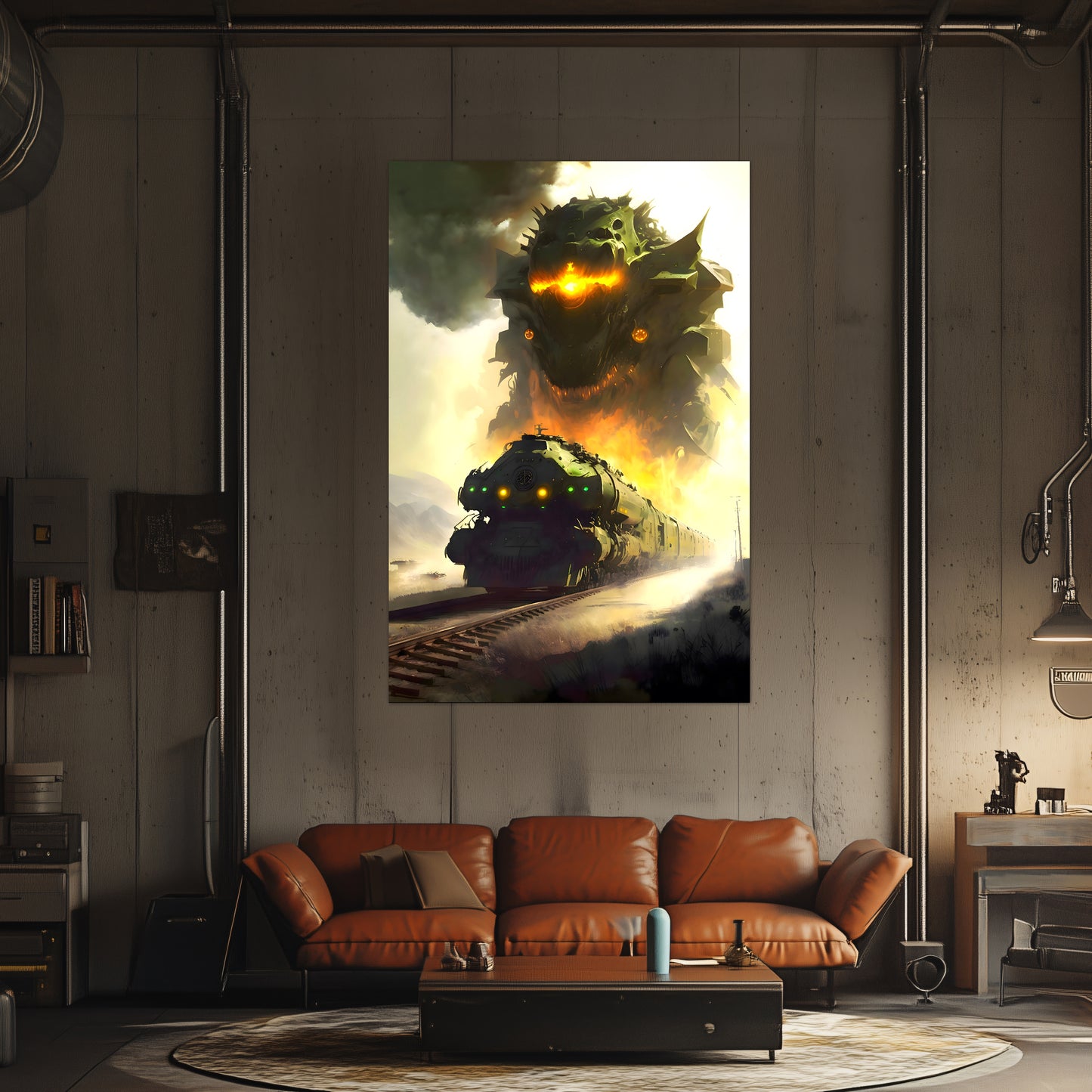 Fantasy Train Poster – Viridian Wyrmhauler | Awe-Inspiring Wall Art for Sci-Fi & Fantasy Train Enthusiasts | Unique and Exclusive Artwork