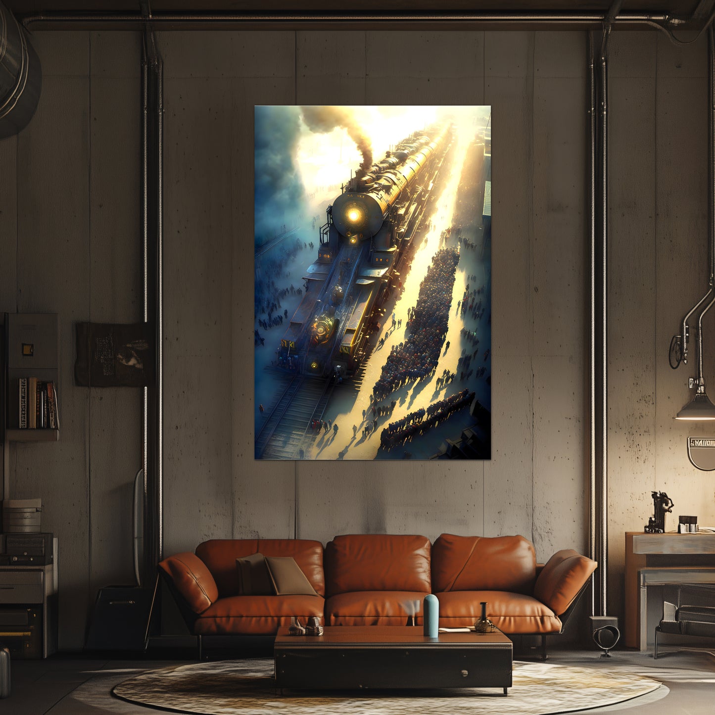 Steampunk Train Poster – Behemoth Boy | Awe-Inspiring Wall Art for Sci-Fi & Fantasy Train Enthusiasts | Unique and Exclusive Artwork