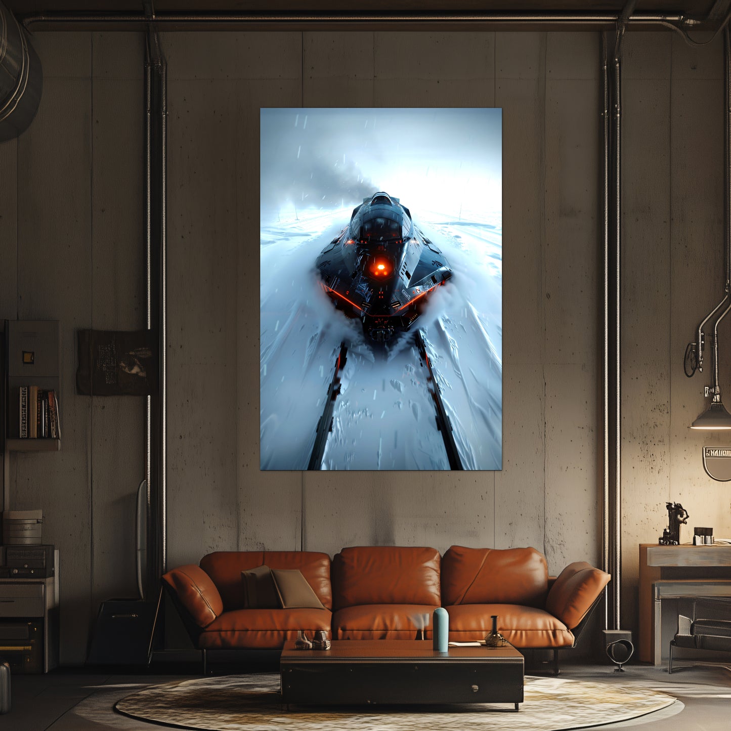 Cyberpunk Train Poster – The Demon's Dagger | Awe-Inspiring Wall Art for Sci-Fi & Fantasy Train Enthusiasts | Unique and Exclusive Artwork