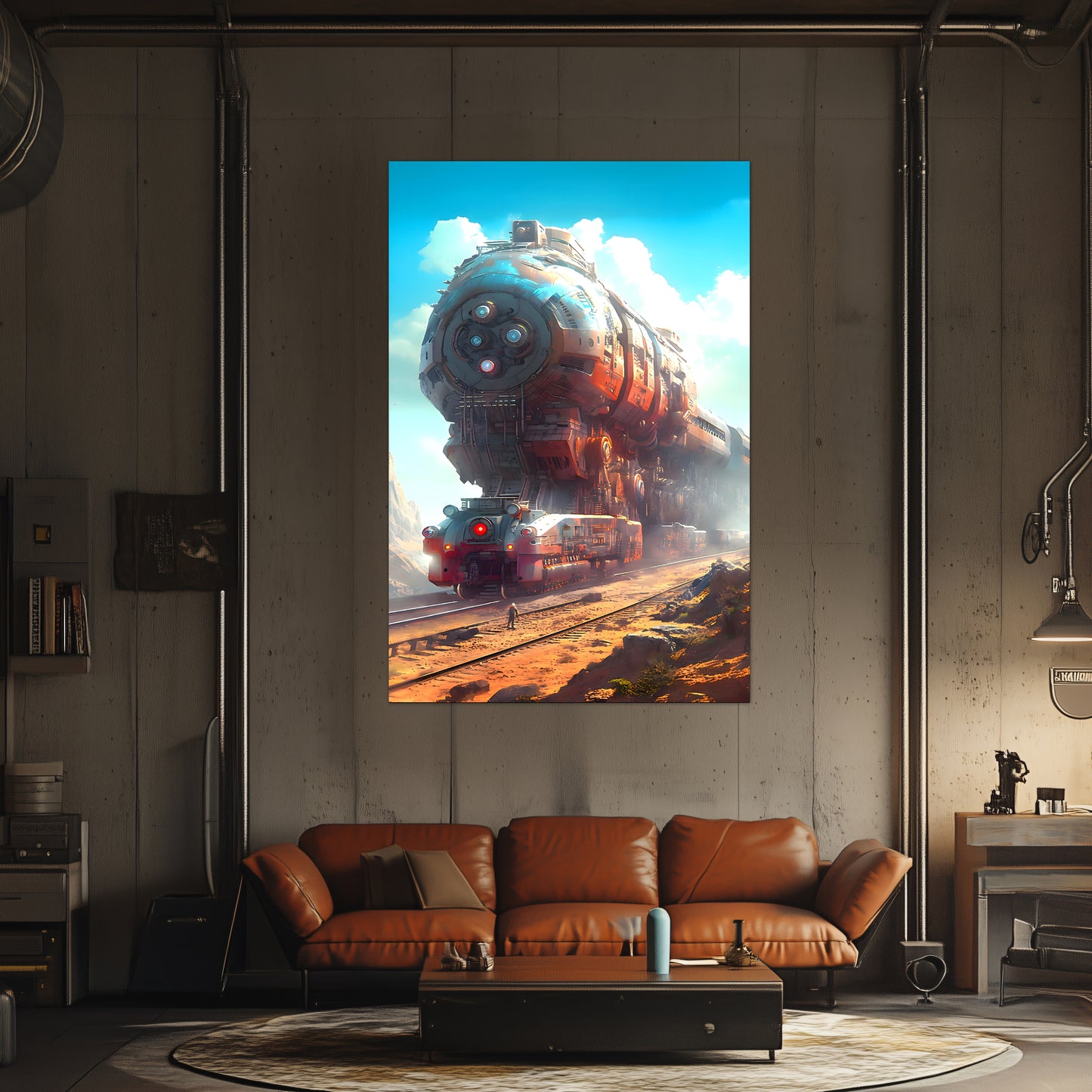 Post-Apocalyptic Train Poster – Arcanum Carrier | Awe-Inspiring Wall Art for Sci-Fi & Fantasy Train Enthusiasts | Unique and Exclusive Artwork