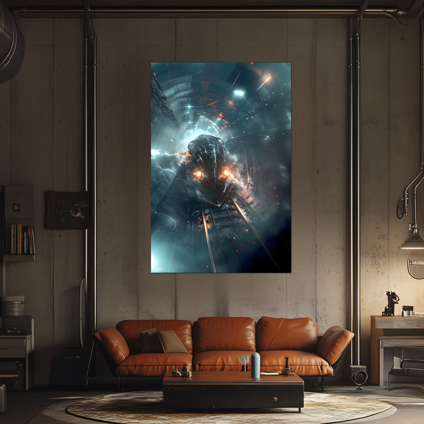 Cyberpunk Train Poster – Nightblade Crusader | Awe-Inspiring Wall Art for Sci-Fi & Fantasy Train Enthusiasts | Unique and Exclusive Artwork