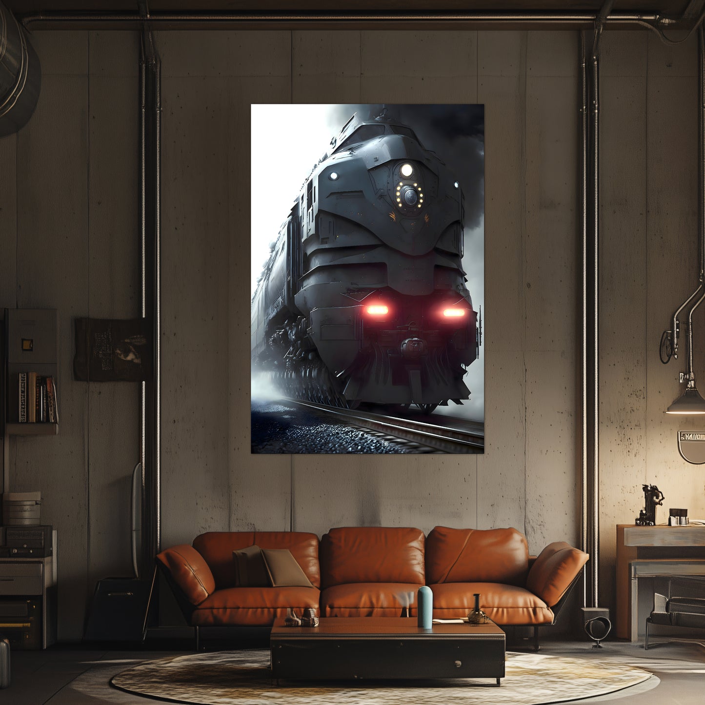 Dystopia Train Poster – Grimbringer Thunderclad | Awe-Inspiring Wall Art for Sci-Fi & Fantasy Train Enthusiasts | Unique and Exclusive Artwork