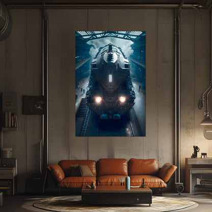 Diesel Train Poster – Rex Temporis | Awe-Inspiring Wall Art for Sci-Fi & Fantasy Train Enthusiasts | Unique and Exclusive Artwork