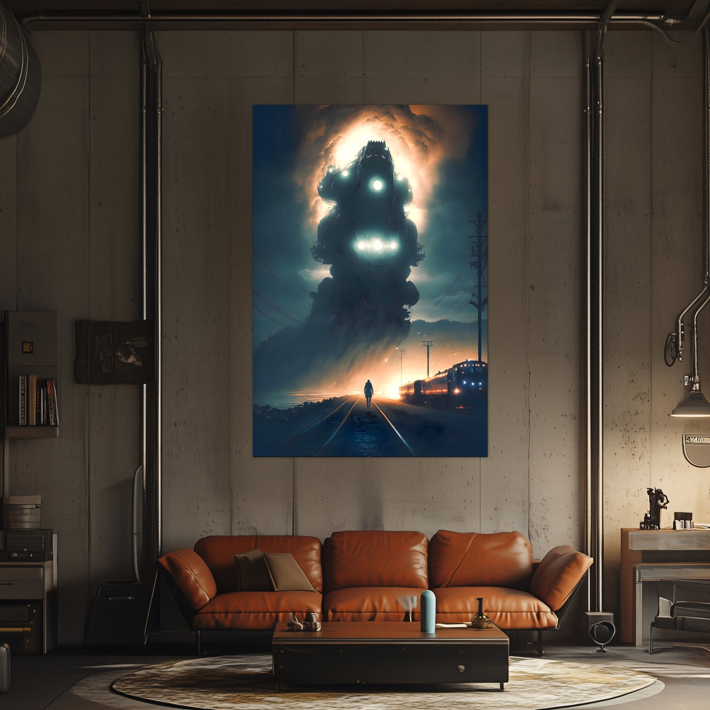 Post-Apocalyptic Train Poster – The Unyielding Monolith | Awe-Inspiring Wall Art for Sci-Fi & Fantasy Train Enthusiasts | Unique and Exclusive Artwork