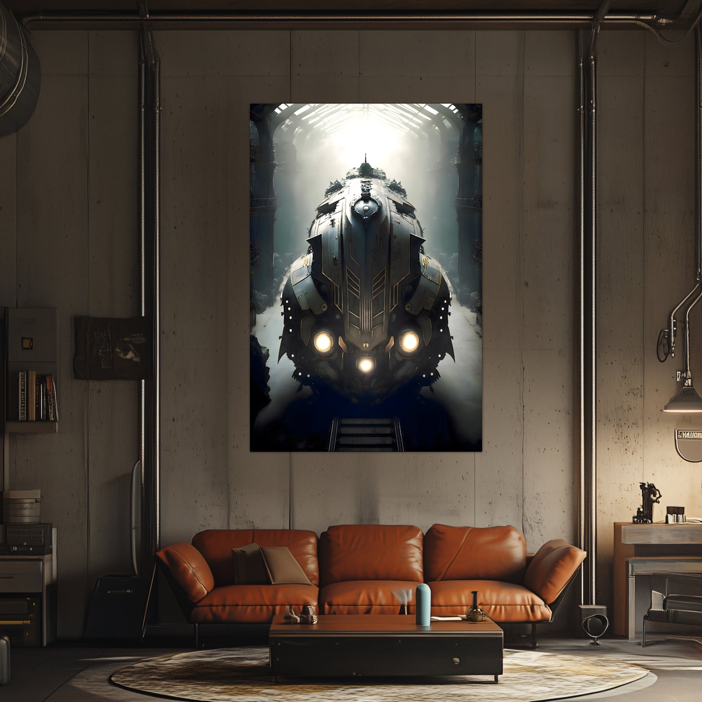 Diesel Train Poster – Chronos Magnus | Awe-Inspiring Wall Art for Sci-Fi & Fantasy Train Enthusiasts | Unique and Exclusive Artwork