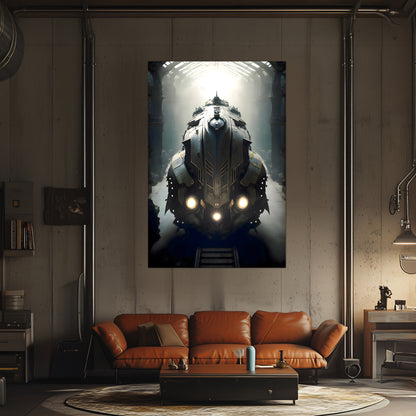 Diesel Train Poster – Chronos Magnus | Awe-Inspiring Wall Art for Sci-Fi & Fantasy Train Enthusiasts | Unique and Exclusive Artwork