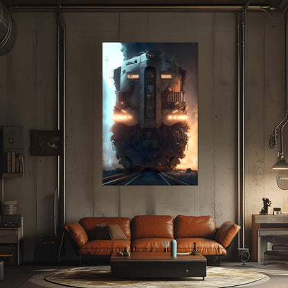 Diesel Train Poster – Warhound Mk IV | Awe-Inspiring Wall Art for Sci-Fi & Fantasy Train Enthusiasts | Unique and Exclusive Artwork