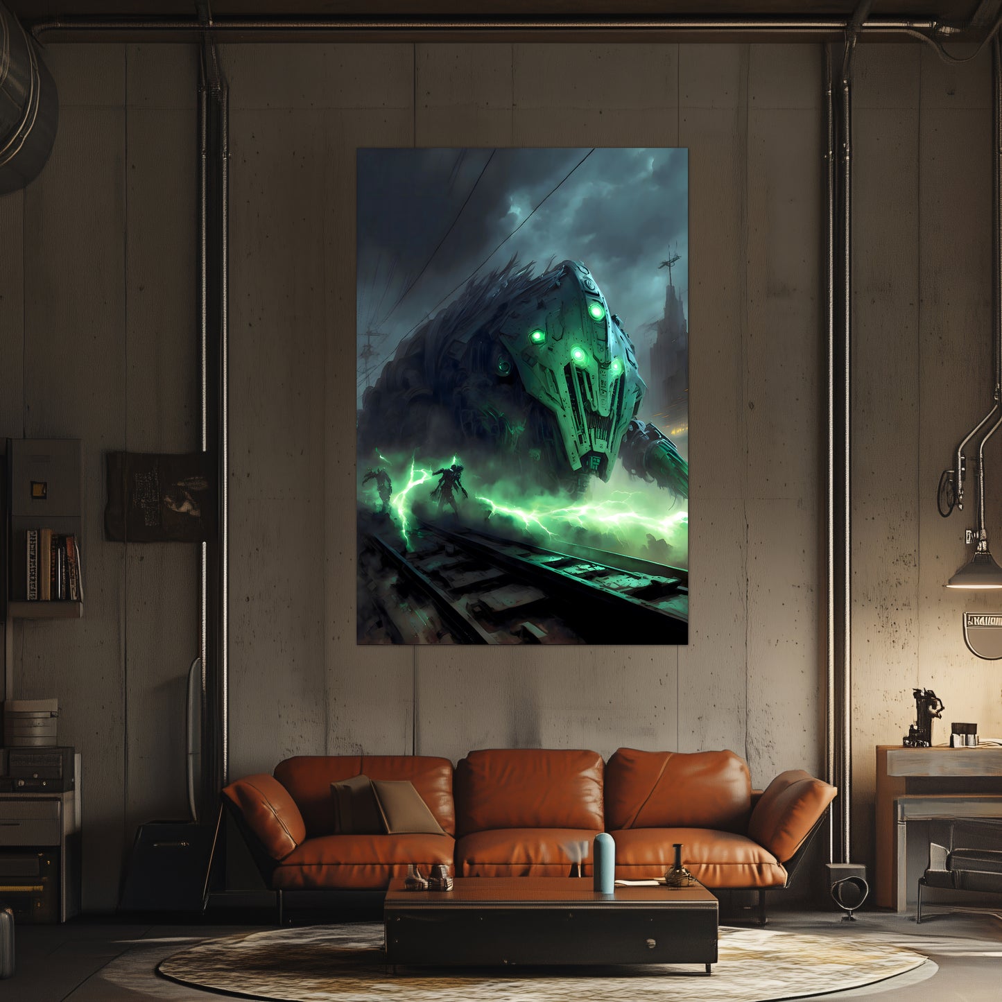 Zombie Train Poster – Darkclad Adjudicator | Awe-Inspiring Wall Art for Sci-Fi & Fantasy Train Enthusiasts | Unique and Exclusive Artwork
