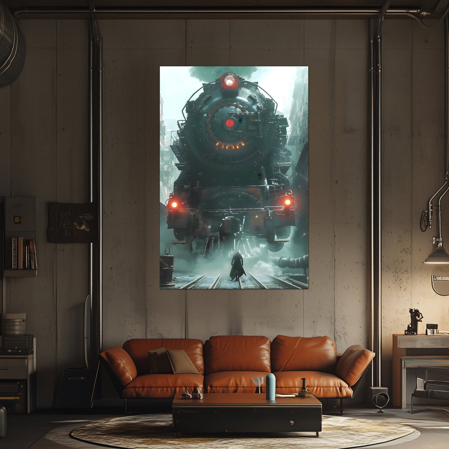 Dystopia Train Poster – Iron Predator | Awe-Inspiring Wall Art for Sci-Fi & Fantasy Train Enthusiasts | Unique and Exclusive Artwork