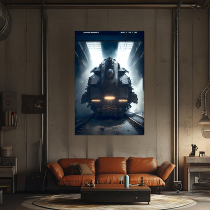 Diesel Train Poster – Aeternum Custos | Awe-Inspiring Wall Art for Sci-Fi & Fantasy Train Enthusiasts | Unique and Exclusive Artwork
