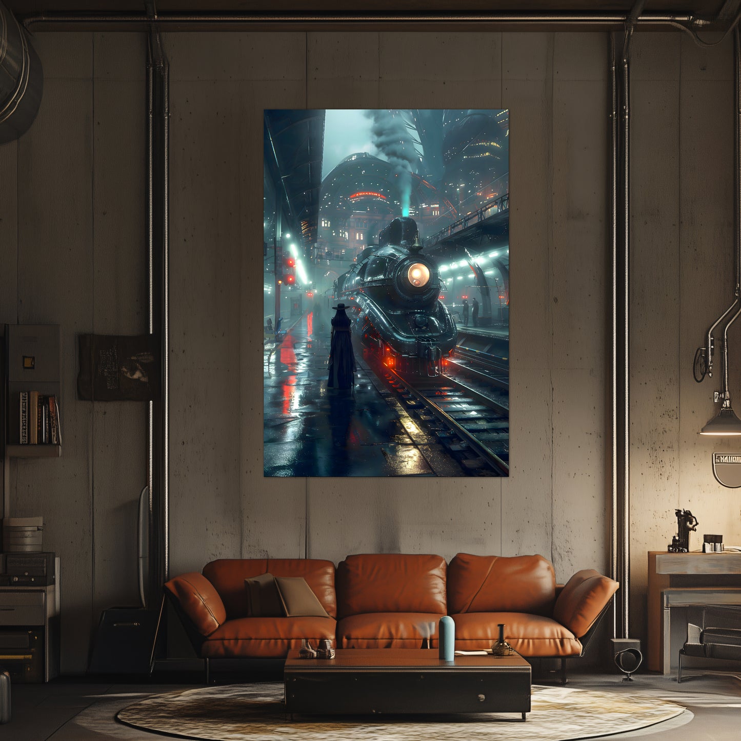 Dystopia Train Poster – Solarwind Express | Awe-Inspiring Wall Art for Sci-Fi & Fantasy Train Enthusiasts | Unique and Exclusive Artwork