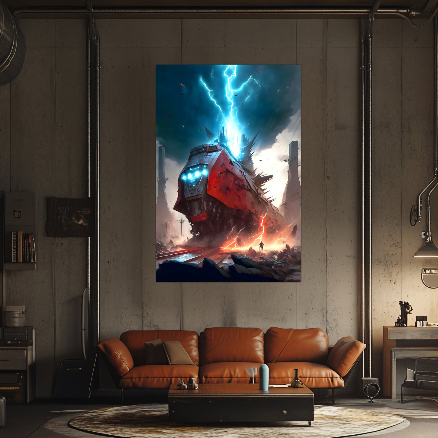 Wasteland Train Poster – Abaddon’s Wrath | Awe-Inspiring Wall Art for Sci-Fi & Fantasy Train Enthusiasts | Unique and Exclusive Artwork