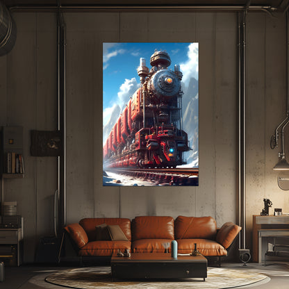Post-Apocalyptic Train Poster – Colonial Colossus | Awe-Inspiring Wall Art for Sci-Fi & Fantasy Train Enthusiasts | Unique and Exclusive Artwork