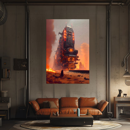 Wasteland Train Poster – Last Nomad | Awe-Inspiring Wall Art for Sci-Fi & Fantasy Train Enthusiasts | Unique and Exclusive Artwork