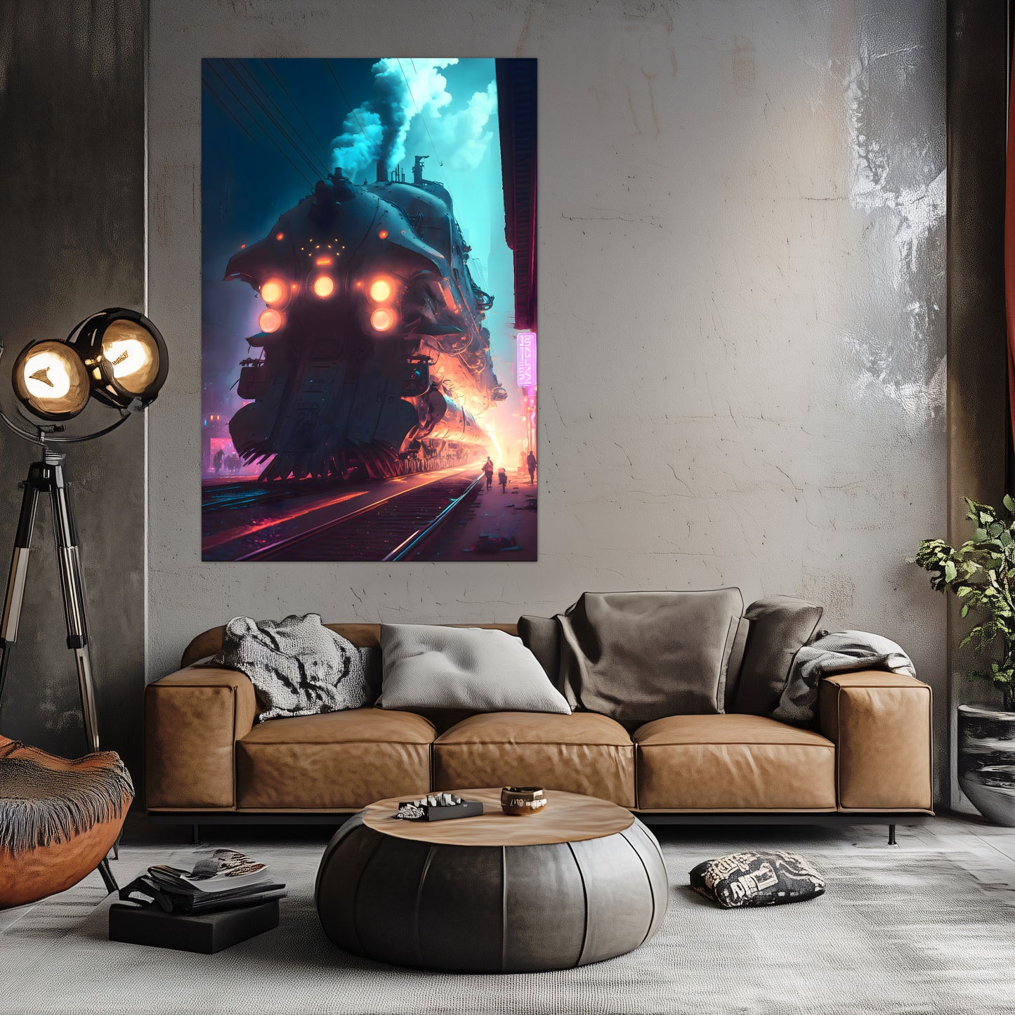 Cyberpunk Train Poster – Chromeshell Nightcrawler | Awe-Inspiring Wall Art for Sci-Fi & Fantasy Train Enthusiasts | Unique and Exclusive Artwork