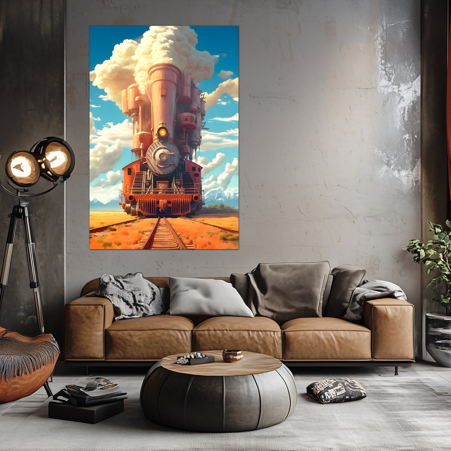 Steampunk Train Poster – Buffalo | Awe-Inspiring Wall Art for Sci-Fi & Fantasy Train Enthusiasts | Unique and Exclusive Artwork