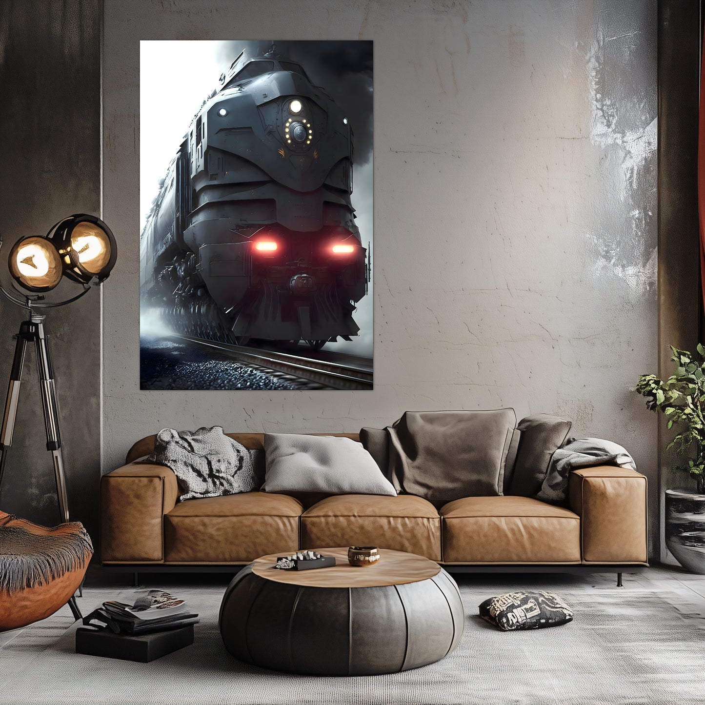Dystopia Train Poster – Grimbringer Thunderclad | Awe-Inspiring Wall Art for Sci-Fi & Fantasy Train Enthusiasts | Unique and Exclusive Artwork
