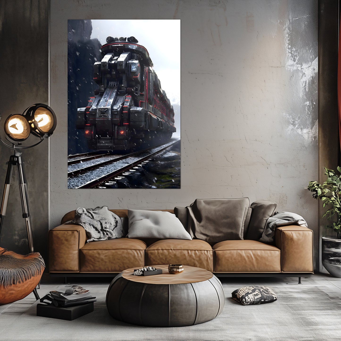 Dystopia Train Poster – Ironridge Bastion | Awe-Inspiring Wall Art for Sci-Fi & Fantasy Train Enthusiasts | Unique and Exclusive Artwork