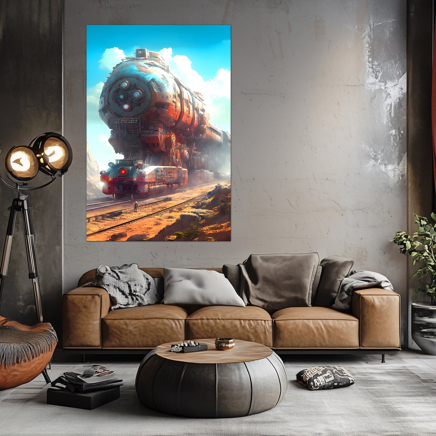 Post-Apocalyptic Train Poster – Arcanum Carrier | Awe-Inspiring Wall Art for Sci-Fi & Fantasy Train Enthusiasts | Unique and Exclusive Artwork
