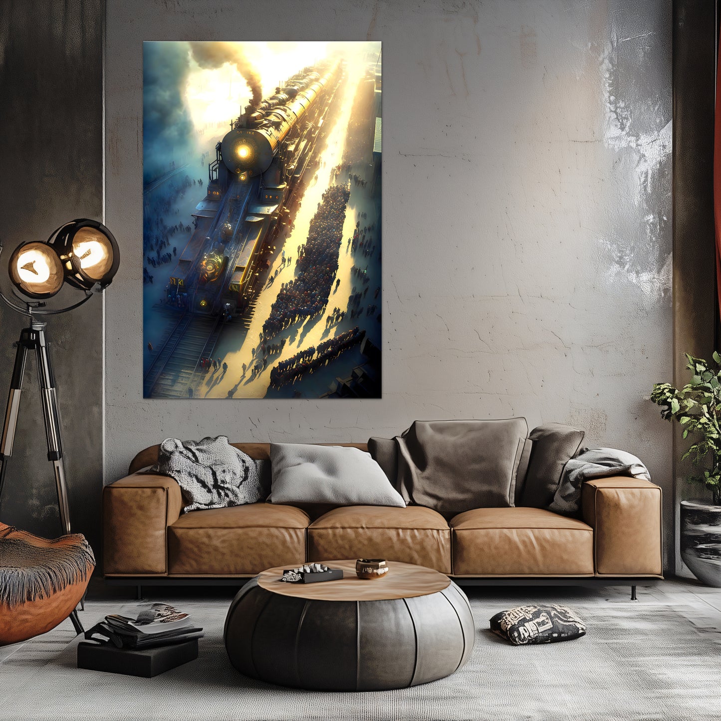 Steampunk Train Poster – Behemoth Boy | Awe-Inspiring Wall Art for Sci-Fi & Fantasy Train Enthusiasts | Unique and Exclusive Artwork