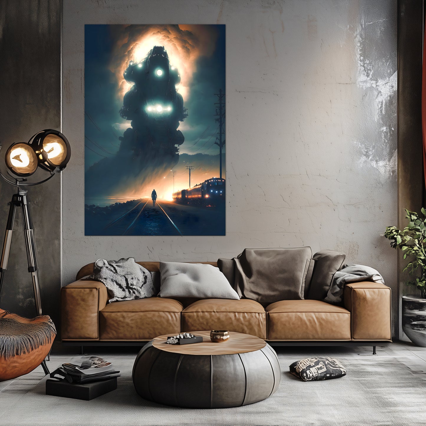 Post-Apocalyptic Train Poster – The Unyielding Monolith | Awe-Inspiring Wall Art for Sci-Fi & Fantasy Train Enthusiasts | Unique and Exclusive Artwork