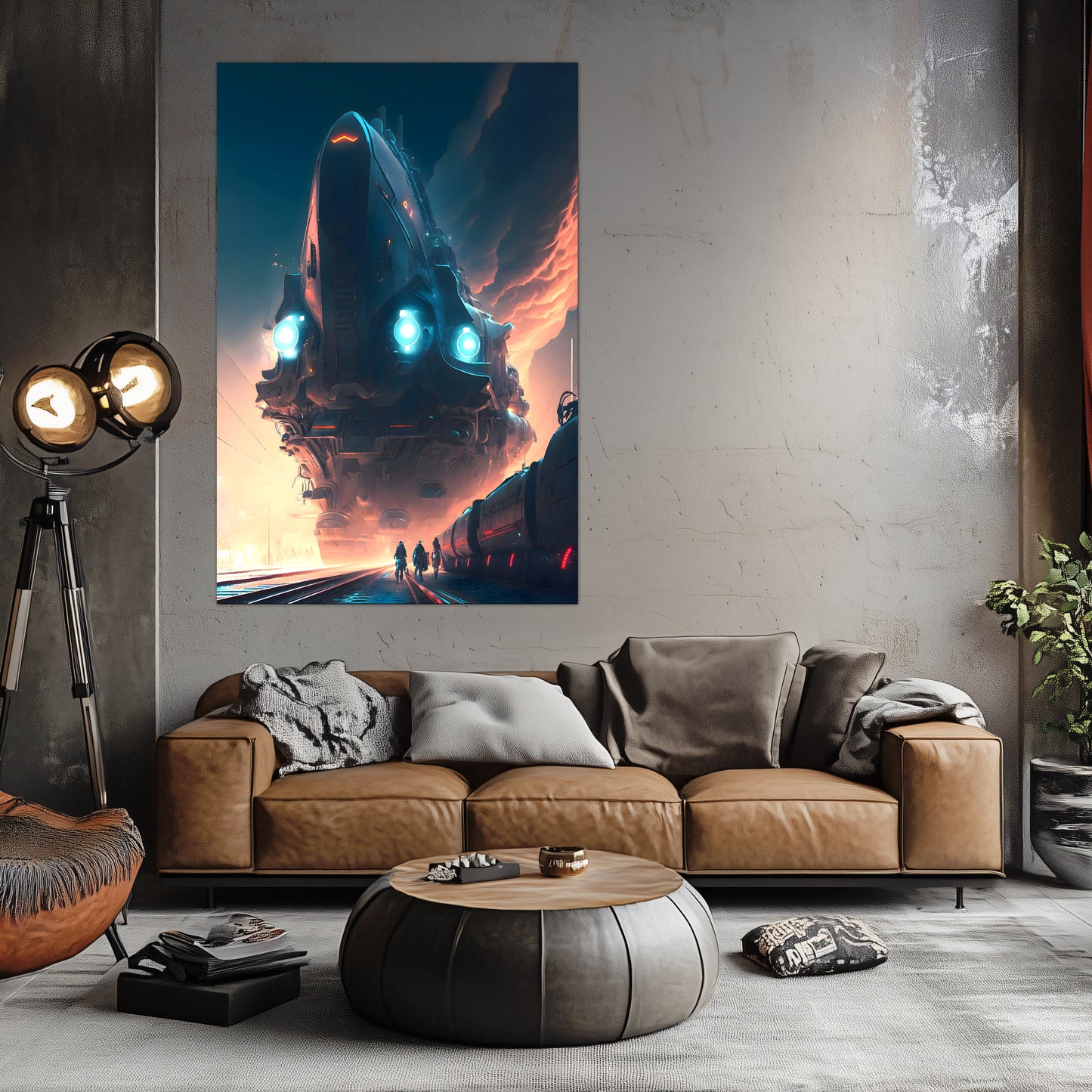 Cyberpunk Train Poster – Hyperion Elysian Metrocore | Awe-Inspiring Wall Art for Sci-Fi & Fantasy Train Enthusiasts | Unique and Exclusive Artwork