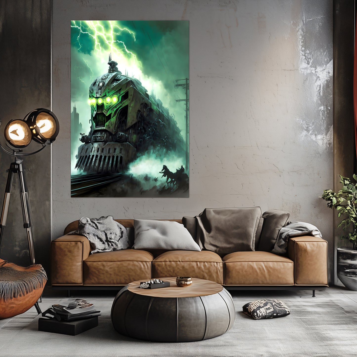 Zombie Train Poster – Hellforge Executor | Awe-Inspiring Wall Art for Sci-Fi & Fantasy Train Enthusiasts | Unique and Exclusive Artwork