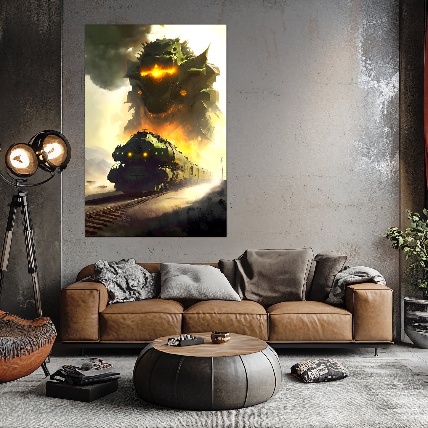Fantasy Train Poster – Viridian Wyrmhauler | Awe-Inspiring Wall Art for Sci-Fi & Fantasy Train Enthusiasts | Unique and Exclusive Artwork