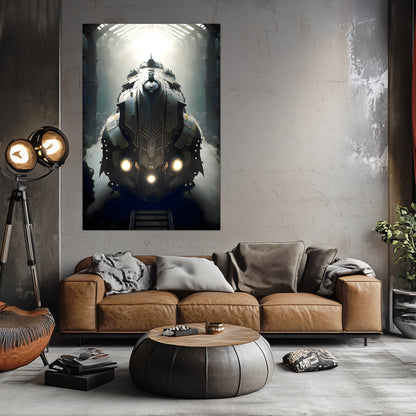 Diesel Train Poster – Chronos Magnus | Awe-Inspiring Wall Art for Sci-Fi & Fantasy Train Enthusiasts | Unique and Exclusive Artwork