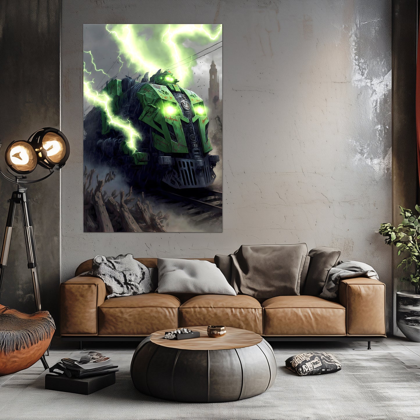 Zombie Train Poster – Shadowbane Revenant | Awe-Inspiring Wall Art for Sci-Fi & Fantasy Train Enthusiasts | Unique and Exclusive Artwork