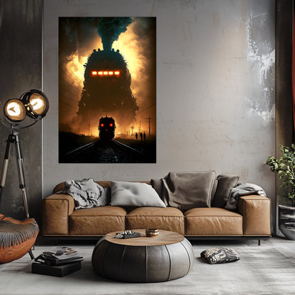 Post-Apocalyptic Train Poster – The Endbringer | Awe-Inspiring Wall Art for Sci-Fi & Fantasy Train Enthusiasts | Unique and Exclusive Artwork